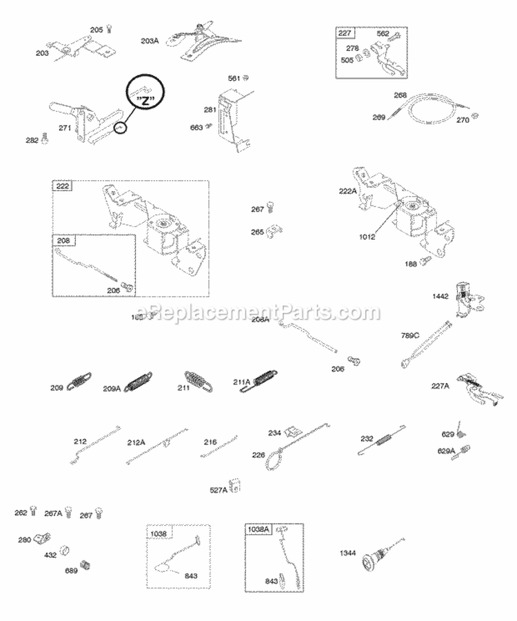 Intake Manifold Diagram and Parts List for 305440-1409-E1  Briggs and Stratton Engine